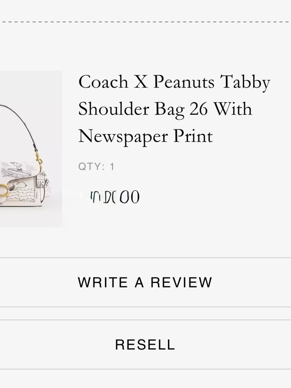 NWT Coach X Peanuts Tabby 26 Shoulder Bag With Snoopy Print HTF-Sold Out - Picture 15 of 16